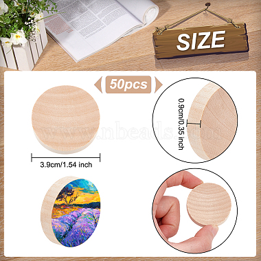 Unfinished Schima Wooden Round Pieces(WOOD-WH0027-73)-2