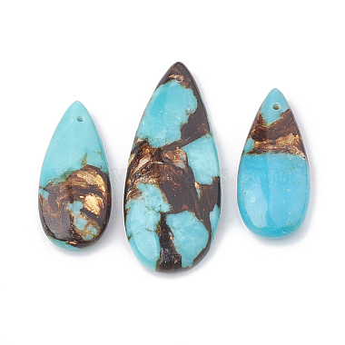 Assembled Bronzite and Synthetic Turquoise Pendants(X-G-S328-003J)-2