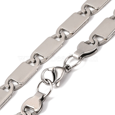 201 Stainless Steel Oval Mariner Link Chain Necklace(NJEW-F222-37P-05)-2