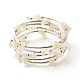 5-boucles de bracelets enroulés de perles de pierre de lune blanche naturelle pour femme(BJEW-JB01517-08)-1
