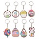 8Pcs 8 Styles Easter Wooden Keychains(KEYC-JKC00719)-1