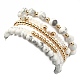 5Pcs 5 Style Natural Howlite & Synthetic Hematite & Glass Beaded Stretch Bracelets Set(BJEW-JB09425)-5