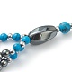 Non-Magnetic Synthetic Hematite & Turquoise Beades 3 Layer Necklaces(NJEW-H307-01C)-3
