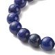 Natural Mixed Stone & Natural Lava Rock Round Beads Energy Power Stretch Bracelet for Girl Women(BJEW-JB07041)-7