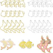 SUPERFINDINGS 36 Pcs 6 Styles Alloy Open Back Bezel Pendants, for DIY UV Resin, Epoxy Resin, Pressed Flower Jewelry, Cadmium Free & Lead Free, Golden, 6pcs/style(FIND-FH0001-64G)