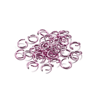 Aluminum Jump Rings, Open Jump Rings, Round Ring, Pearl Pink, 18 Gauge, 8x1mm, Inner Diameter: 6.5mm, about 300pcs/bag(ALUM-CJC0001-01D-A)