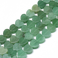 Natural Green Aventurine Bead Strands, Heart, 10x10x5mm, Hole: 1.5mm, about 40pcs/strand, 14.5 inch(G-T074-13)