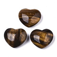 Natural Tiger Eye Heart Love Stone, Pocket Palm Stone for Reiki Balancing, 20x23x10mm(G-N0326-56E)