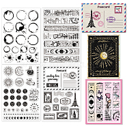 4 Sheets 4 Styles PVC Plastic Clear Stamps, for DIY Scrapbooking, Photo Album Decorative, Cards Making, Stamp Sheets, Mixed Shapes, 16x11x0.3cm, 1 sheet/style(DIY-GL0004-49B)