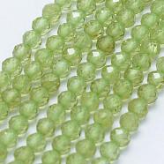Natural Olive Quartz Beads Strands, Faceted, Round, 2~2.5mm, Hole: 0.5mm, about 195~208pcs/strand, 15.7 inch(40cm)(G-J369-27-2mm)