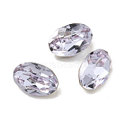 Glass Rhinestone Cabochons, Flat Back & Back Plated, Faceted, Oval, Violet, 6x4x3mm(RGLA-L029-17B-371)