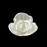 Flower ABS Plastic Imitation Pearl Beads, Creamy White, 15x15x7mm, Hole: 1.5mm(OACR-R016-52)