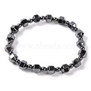 Round & Faceted Bicone Drum Synthetic Non-magnetic Hematite Beaded Stretch Bracelets for Women, Inner Diameter: 2-1/4 inch(5.7cm)(BJEW-Q345-02)