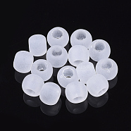 Transparent Acrylic European Beads, Large Hole Beads, Frosted, Rondelle, WhiteSmoke, 9.5x7.5mm, Hole: 5mm, about 1320pcs/500g(TACR-S134-022)