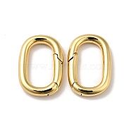 Brass Spring Gate Rings, Cadmium Free & Nickel Free & Lead Free, Oval, Real 18K Gold Plated, 7 Gauge, 23x15.5x3.5mm, Hole: 9x17mm(X-KK-J301-07B)