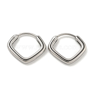 316 Surgical Stainless Steel Hoop Earrings, Ring, Antique Silver, 15x17.5mm(EJEW-D096-18C-AS)