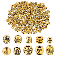 Tibetan Style Alloy Beads, Mixed Shaped, Antique Golden, 4~8x4~7mm, Hole: 1.5~3.5mm, 20pcs/style(TIBEB-GA0001-02AG)