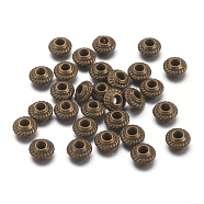 Tibetan Style Spacer Beads, Antique Bronze, Cadmium Free & Lead Free & Nickel Free, 5x3mm, Hole:1.5mm(MLF0149Y-NF)