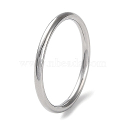 304 Stainless Steel Simple Plain Band Finger Ring for Women Men, Stainless Steel Color, 1.7mm, Inner Diameter: US Size 7 1/4(17.5mm)(RJEW-F152-01D-P)