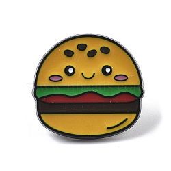 Cute Enamel Pins, Alloy Brooches for Backpack Clothes, Imiation Food, Hamberger, 23x24.5mm(JEWB-C038-011-EB)