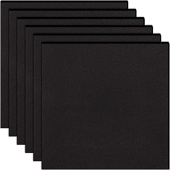 Sponge EVA Sheet Foam Paper, with Adhesive Back, Square, Black, 16x16x0.3cm