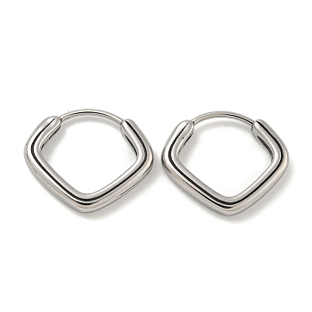 316 Surgical Stainless Steel Hoop Earrings, Ring, Antique Silver, 15x17.5mm