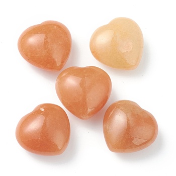 Natural Red Aventurine Heart Love Stone, Pocket Palm Stone for Reiki Balancing, 24.5~25.5x25~26x13.5~15mm