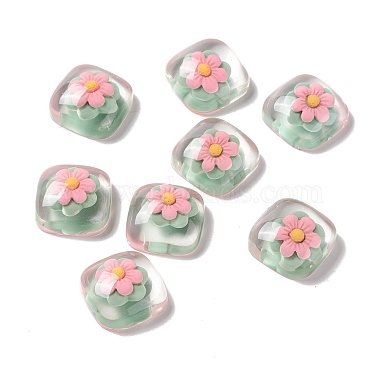 Pink Square Resin Cabochons