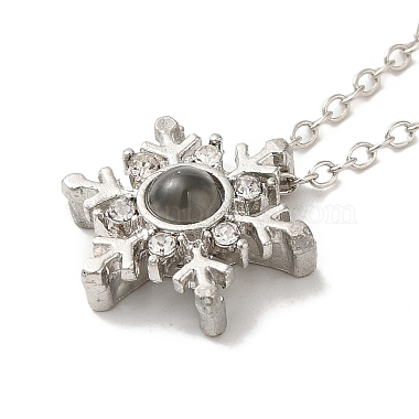 Gray Snowflake Rhinestone Necklaces