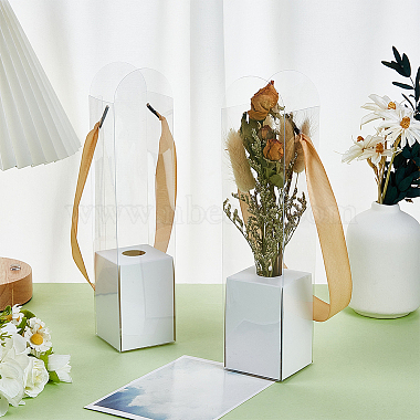 12 透明なプラスチックと紙の花の収納ボックスのセット(CON-BC0008-10A)-4