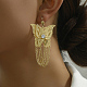 Iron Filigree Butterfly Dangle Leverback Earrings(SQ8048)-3