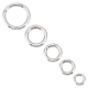 5Pcs 5 Styles 316 Stainless Steel Spring Gate Rings(STAS-UN0049-92)-1