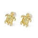 Brass Tortoise Stud Earrings for Women(EJEW-P211-07G)-1