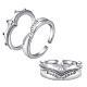 Clear Cubic Zirconia Crown Matching Cuff Rings Set(JR848A)-1