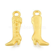 Alloy Pendants, Matte Style, High Boot, Matte Gold Color, 19.5x8x2.5mm, Hole: 1.8mm(FIND-G035-15MG)