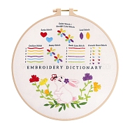 DIY Embroidery Kit, including Embroidery Needles & Thread, Linen Cloth, Rabbit, 290x290mm(DIY-P077-156)