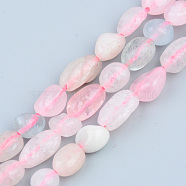 Natural Rose Quartz Beads Strands, Tumbled Stone, Nuggets, 5~13x5~10x3~8mm, Hole: 1mm, about 40~60pcs/strand, 14.57 inch~15.74 inch(37~40cm)(G-S359-140)