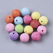 Craft Style Acrylic Beads, Round, Mixed Color, 9mm, Hole: 1.5mm, about 1136pcs/500g(MACR-S299-014)