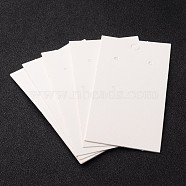 Paper Earring Card, with Three Holes, White, 90mm long, 50mm wide(JPC016Y)