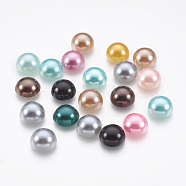 ABS Plastic Imitation Pearl Cabochons, Half Round, Mixed Color, 10x5mm(X-SACR-S738-10mm-M)