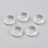 Brass Beads Frames, Long-Lasting Plated, Round Ring, 925 Sterling Silver Plated, 12x3mm, Hole: 1.2mm(KK-O133-014E-S)