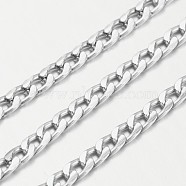Aluminium Twisted Chains Curb Chains, Unwelded, Silver, 7x4x1.5mm(X-CHA-K1817-7)