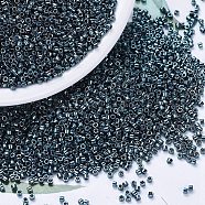 MIYUKI Delica Beads, Cylinder, Japanese Seed Beads, 11/0, (DB0451) Galvanized Dark Steel Blue, 1.3x1.6mm, Hole: 0.8mm, about 2000pcs/10g(X-SEED-J020-DB0451)