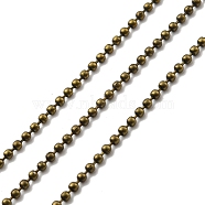 Iron Ball Bead Chains, Soldered, Nickel Free, with Spool, Antique Bronze, 1.5mm, about 328.08 Feet(100m)/roll(CH-ZX003-AB-NF)