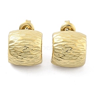 304 Stainless Steel Stud Earrings, Half Hoop Earrings, Real 14K Gold Plated, 14x13mm(EJEW-P258-38G)