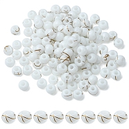 6/0 Opaque Glass Seed Beads, Round Hole, Rondelle, White, 4~4.5x3~4mm, Hole: 0.8~1.5mm, 10g/box(SEED-YW0002-13Q)