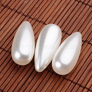 Teardrop Imitation Pearl Acrylic Beads, White, 36x14.5mm, Hole: 2mm(X-OACR-L004-7151)