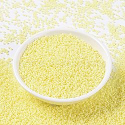 MIYUKI Round Rocailles Beads, Japanese Seed Beads, 15/0, (RR4451) Duracoat Dyed Opaque Light Lemon Ice, 1.5mm, Hole: 0.7mm, about 5555pcs/10g(X-SEED-G009-RR4451)