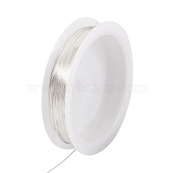 Copper Wire, Round, for Jewelry Making, Silver, 26 Gauge, 0.4mm, about 124.67 Feet(38m)/Roll(CWIR-TAC0002-01B-S)