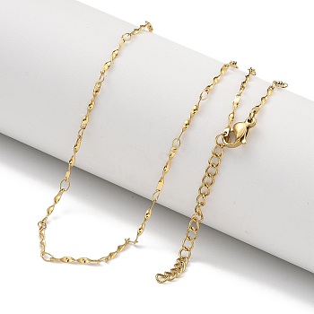 304 Stainless Steel Twist Bar Link Chain Necklaces, Golden, 19.69 inch(50cm)